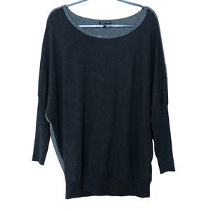 EILEEN FISHER Black Grey Loose Fit Light Weight Sweater Size Large
